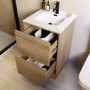 500mm Oak Wood Effect Freestanding Vanity Unit with Basin - Palma