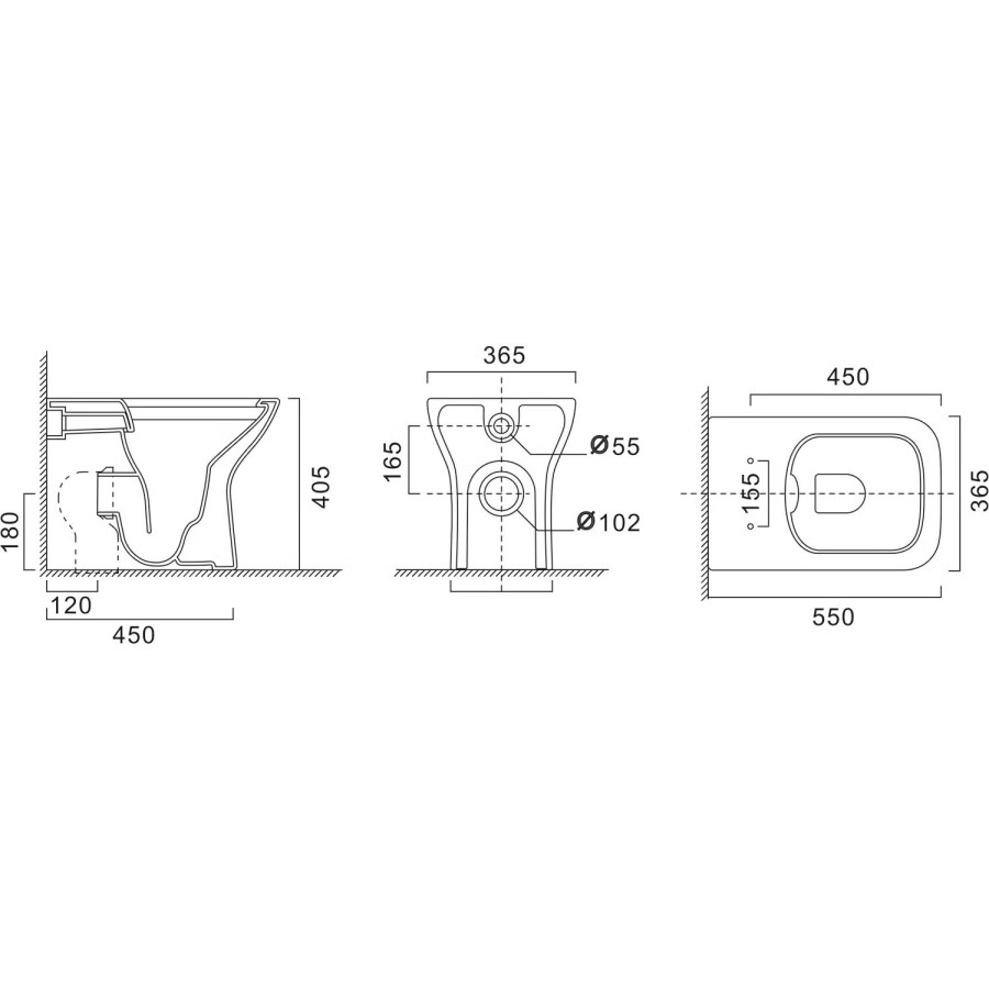 1100mm Wood Effect Left Hand Toilet and Sink Unit with Triangular Basin and Chrome Push Button - Palma