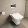Wall Hung Rimless Toilet with Soft Close Seat, Chrome Pneumatic Flush Plate, 1168mm Frame & Cistern – Palma