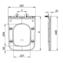 Palma Wall Hung Toilet 1160mm Mechanical WC Frame & Cistern & Brushed Brass Mechanical Flush Plate