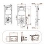 Wall Hung Rimless Toilet with Soft Close Seat, White Glass Sensor Flush Plate, 1168mm Frame & Cistern – Palma