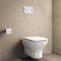 Wall Hung Rimless Toilet with Soft Close Seat, White Glass Sensor Flush Plate, 1168mm Frame & Cistern – Palma