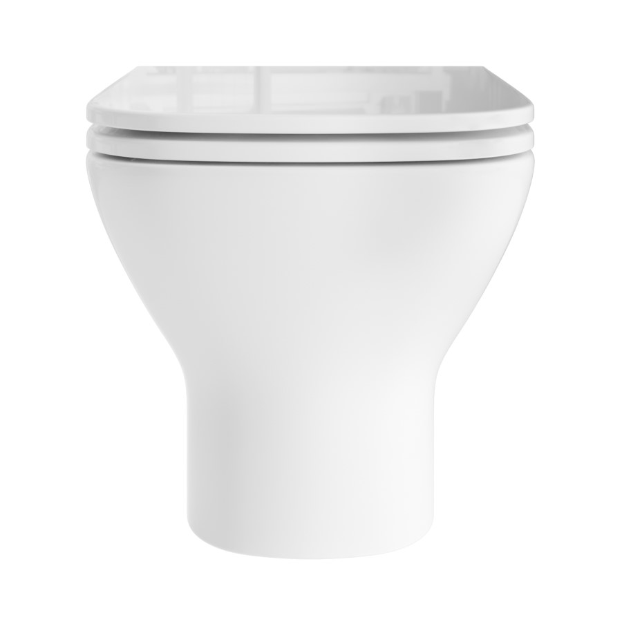 Wall Hung Rimless Toilet with Soft Close Seat, White Glass Sensor Flush Plate, 820mm Frame & Cistern – Palma