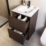 500mm Walnut Effect Freestanding Vanity Unit with Basin - Palma