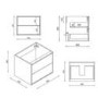 600mm Walnut Wood Effect Wall Hung Vanity Unit with Basin - Palma