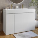 BUN/PANW1190/96893 1200mm White Freestanding Double Vanity Unit with Basin - Panama