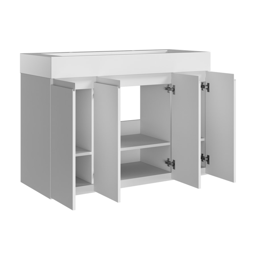 1200mm White Freestanding Double Vanity Unit with Basin - Panama