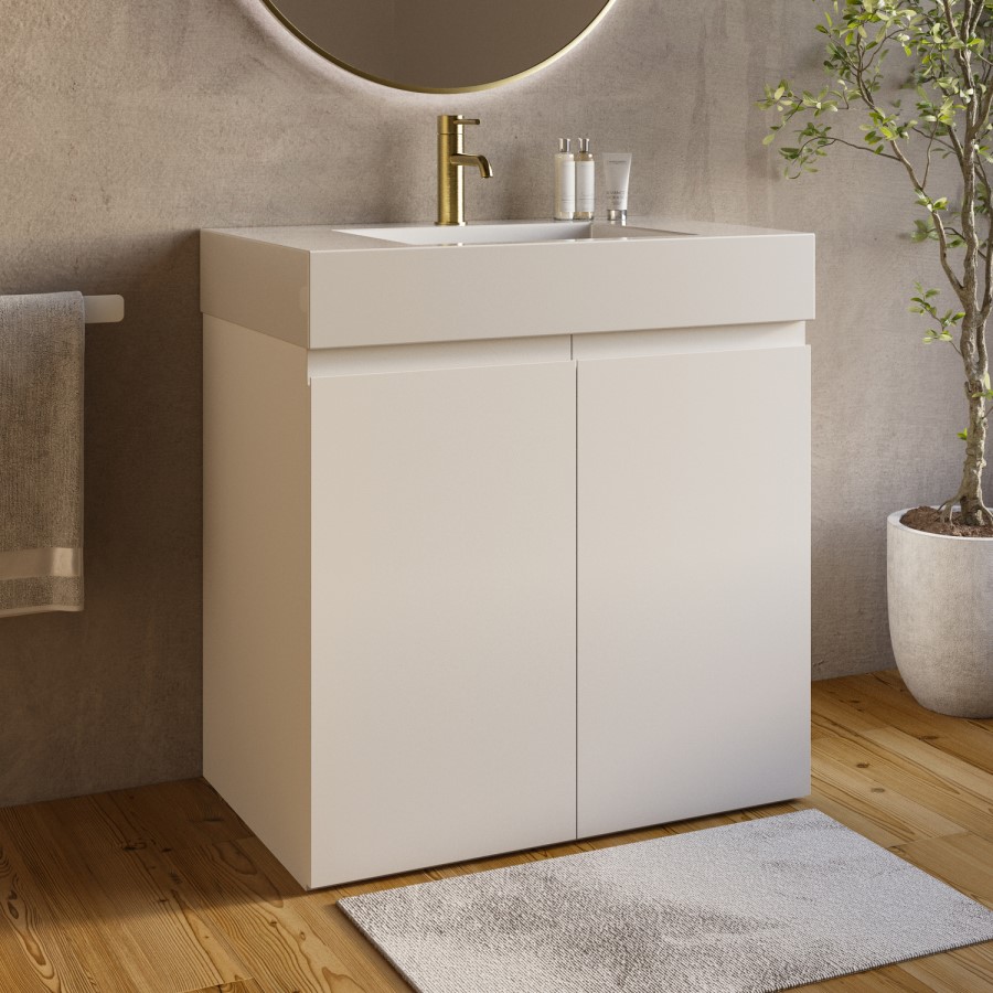 800mm White Freestanding Vanity Unit with Basin - Panama