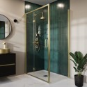 BUN/PAVHGBB1200/95596 1200 x 900mm Brushed Brass Rectangular Hinged Shower Enclosure - Pavo