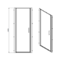 900x700mm Black 8mm Glass Rectangular Hinged Shower Enclosure - Pavo