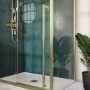 Brass 8mm Sliding Shower Door Extended Handle 1200mm with 800mm Side Panel - Pavo