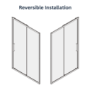 Black 8mm Glass Rectangular Sliding Shower Enclosure with Low Profile Shower Tray 1200x900mm - Pavo