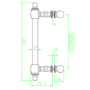 Brushed Brass Traditional Shower Door Handle - Pavo