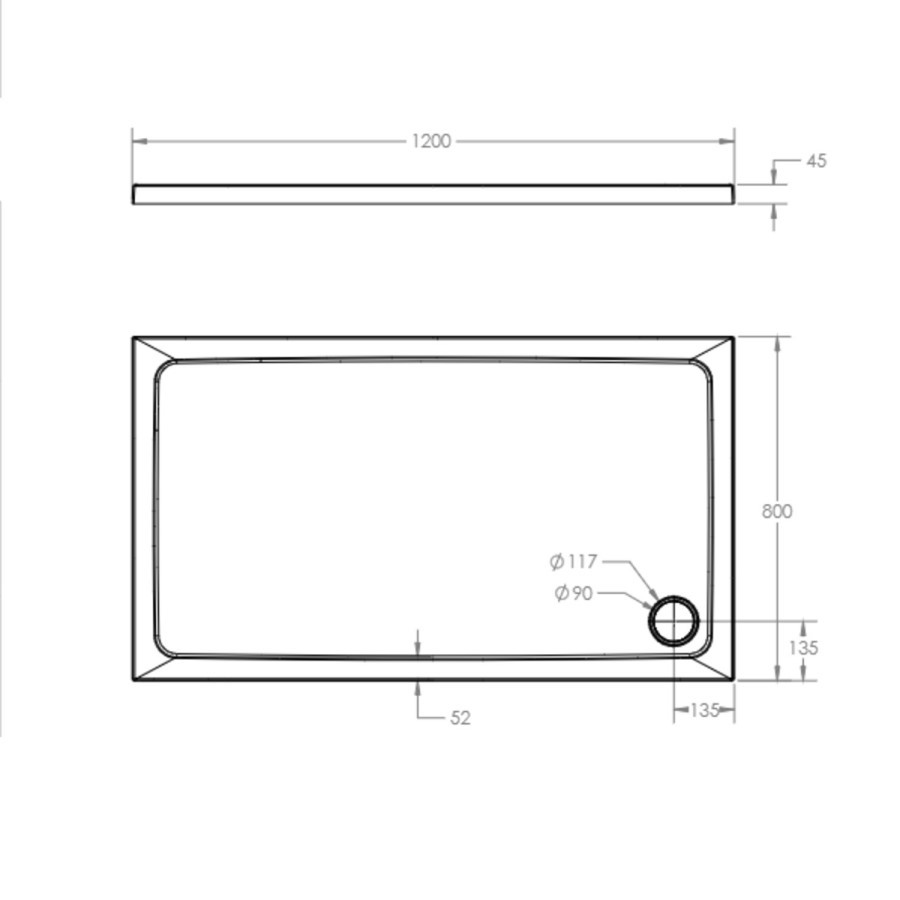 1200 x 800mm Brass Rectangular Sliding Door Shower Enclosure with Side Panel Suite with Toilet and Basin - Pavo