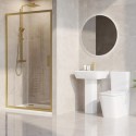 BUN/PAVSLBB1200/99851 1200 x 800mm Brass Rectangular Sliding Door Shower Enclosure Suite with Toilet and Basin - Pavo