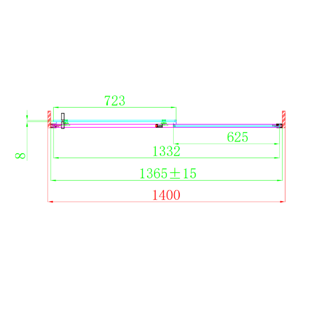 1400mm Brushed Brass  Sliding Shower Door 8mm Glass - Pavo
