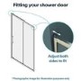 Grade A1 - Brushed Brass 8mm Glass Sliding Shower Door 1400mm - Pavo