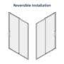 1400mm Brushed Brass Sliding Shower Door 8mm Glass - Pavo