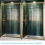 1400mm Brushed Brass Sliding Shower Door 8mm Glass - Pavo