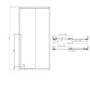 Black 8mm Sliding Shower Door Extended Handle 1000mm with 700mm Side Panel  - Pavo