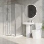 1000 x 800mm Chrome Rectangular Sliding Door Shower Enclosure with Side Panel Suite with Toilet and Basin - Carina