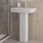 1000 x 800mm Chrome Rectangular Sliding Door Shower Enclosure with Side Panel Suite with Toilet and Basin - Carina