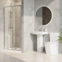 BUN/PEA100X80/99840 1000 x 800mm Chrome Rectangular Sliding Door Shower Enclosure Suite with Toilet and Basin - Carina