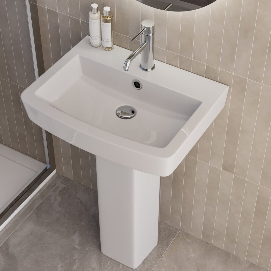 1000 x 800mm Chrome Rectangular Sliding Door Shower Enclosure Suite with Toilet and Basin - Carina