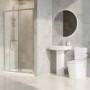 1200 x 800mm Chrome Rectangular Sliding Door Shower Enclosure Suite with Toilet and Basin - Carina