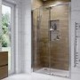 1200 x 800mm Chrome Rectangular Sliding Door Shower Enclosure Suite with Toilet and Basin - Carina