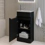 400mm Black Freestanding Cloakroom Right Hand Vanity Unit with Basin - Pendle