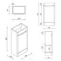 400mm Black Freestanding Cloakroom Left Hand Vanity Unit with Basin - Pendle