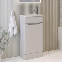 400mm Beige Freestanding Cloakroom Left Hand Vanity Unit with Basin - Pendle