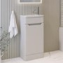 400mm Beige Freestanding Cloakroom Left Hand Vanity Unit with Basin - Pendle