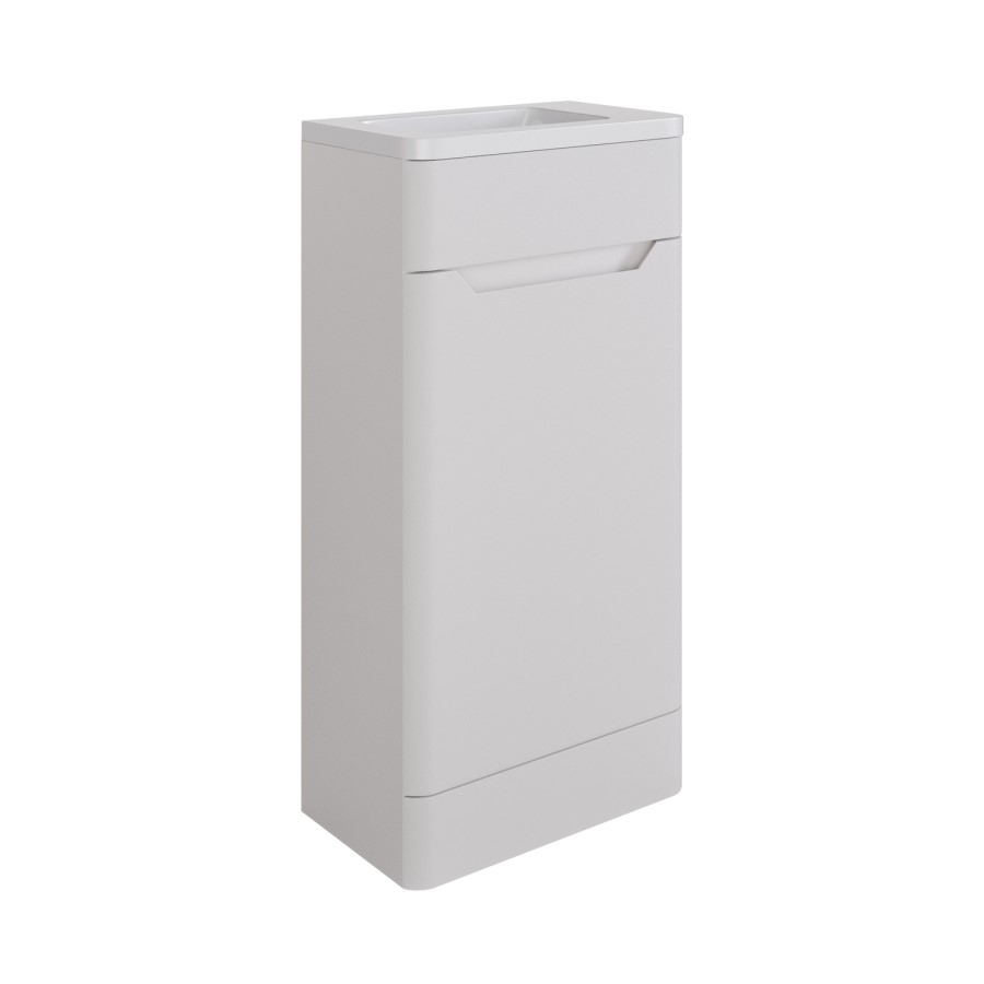 400mm Beige Freestanding Cloakroom Left Hand Vanity Unit with Basin - Pendle