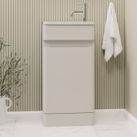 410mm Beige Freestanding Cloakroom Vanity Unit with Basin - Pendle