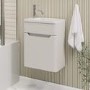 400mm Beige Wall Hung Cloakroom Right Hand Vanity Unit with Basin - Pendle