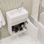 400mm Beige Wall Hung Cloakroom Left Hand Vanity Unit with Basin - Pendle