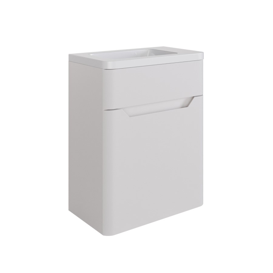 400mm Beige Wall Hung Cloakroom Left Hand Vanity Unit with Basin - Pendle