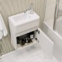 410mm Beige Wall Hung Cloakroom Vanity Unit with Basin - Pendle