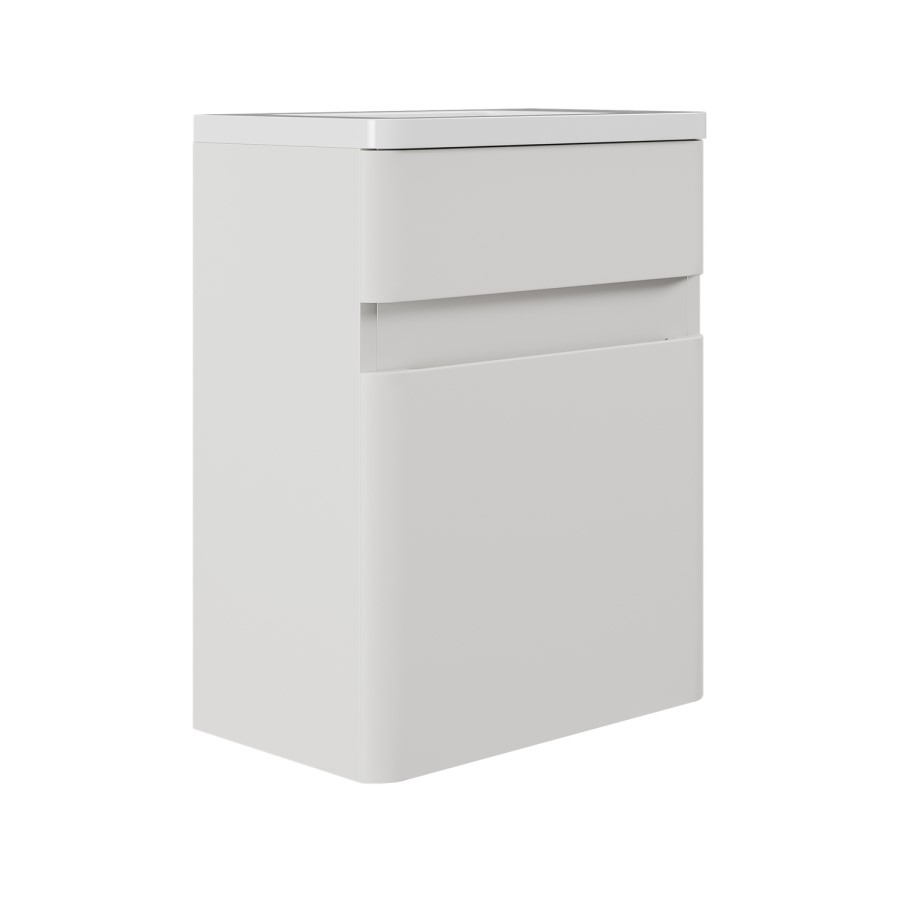 410mm Beige Wall Hung Cloakroom Vanity Unit with Basin - Pendle