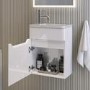 400mm White Wall Hung Cloakroom Right Hand Vanity Unit with Basin - Pendle