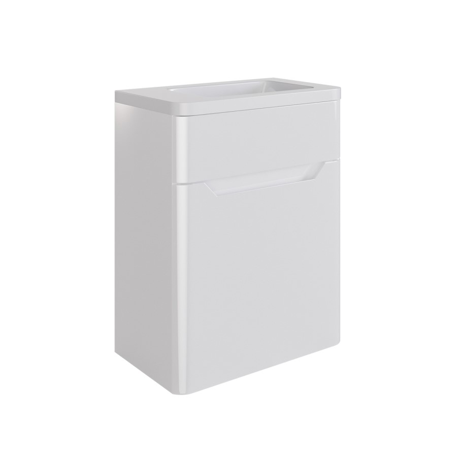 400mm White Wall Hung Cloakroom Right Hand Vanity Unit with Basin - Pendle