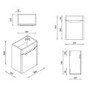 400mm White Wall Hung Cloakroom Right Hand Vanity Unit with Basin - Pendle