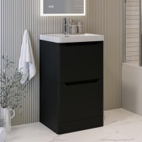 500mm Black Freestanding Vanity Unit with Basin - Pendle
