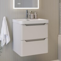 500mm Beige Wall Hung Vanity Unit with Basin - Pendle