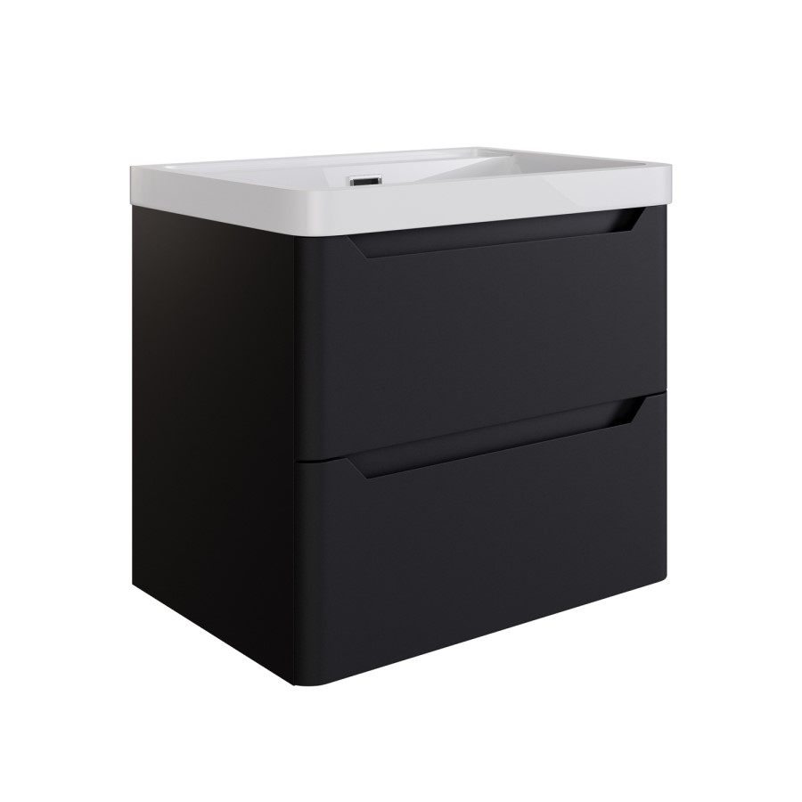 500mm Black Wall Hung Vanity Unit with Basin - Pendle