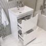 500mm White Freestanding Vanity Unit with Basin - Pendle