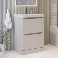 600mm Beige Freestanding Vanity Unit with Basin - Pendle