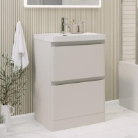 600mm Beige Freestanding Vanity Unit with Basin - Pendle